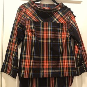 Holiday plaid blouse